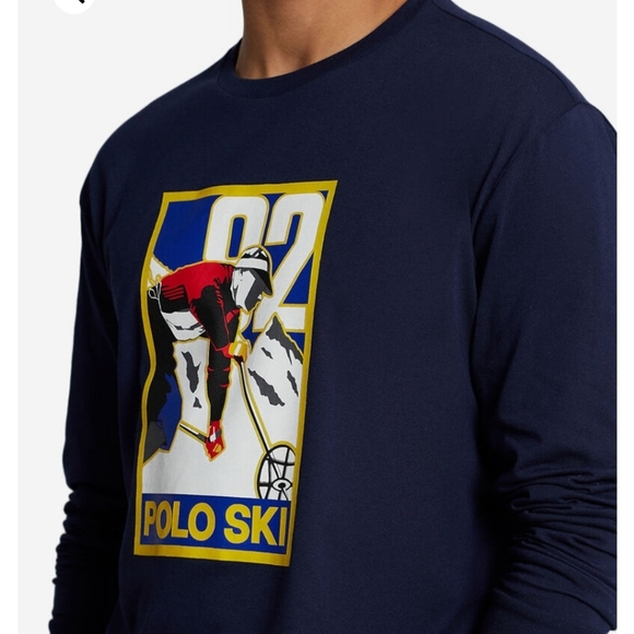SOLD!!! Polo Ralph Lauren Men's Ski 92 Long Sleeve T-Shirt - Navy - LARGE - NWT - Picture 2 of 12